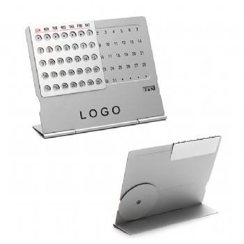 Aluminum Perpetual Desk Calendar