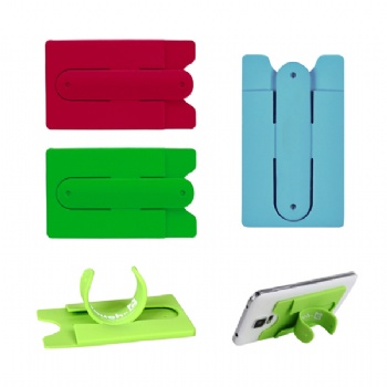 Silicone cell phone kickstand & wallet